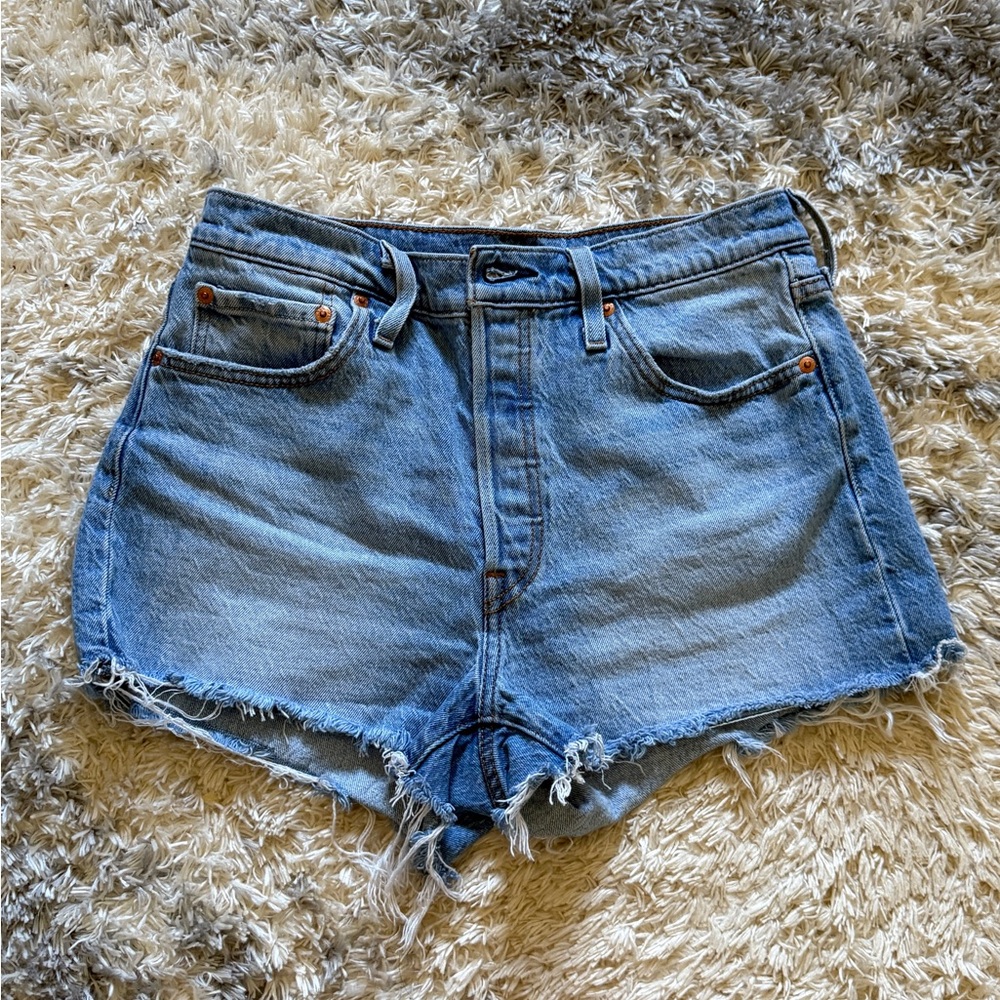 Levi's Light Blue High Waist Women's Shorts